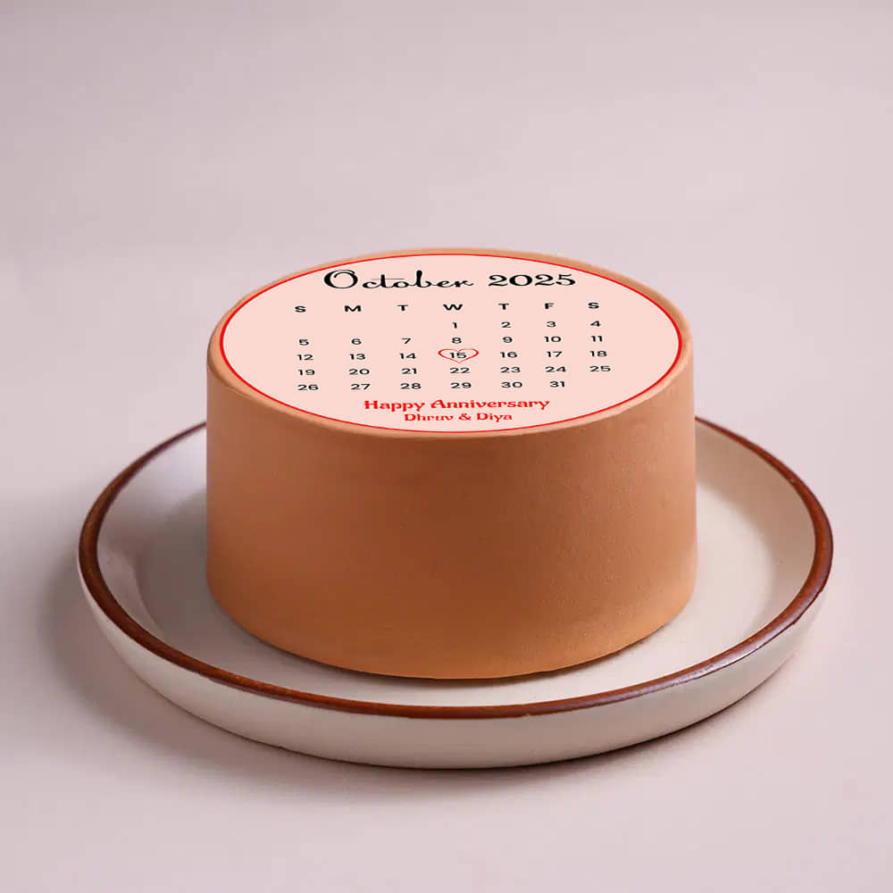 Side View of Anniversary Calendar Bento Cake