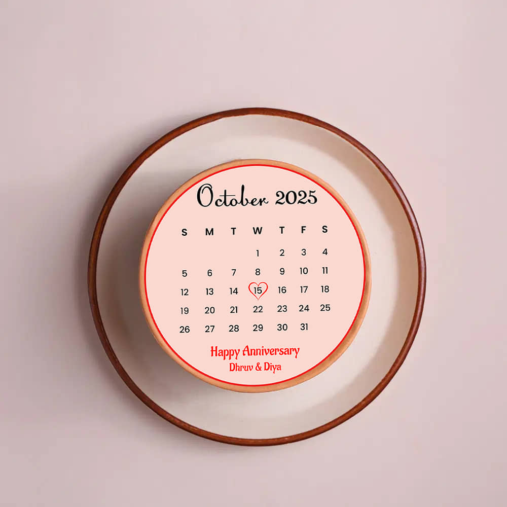 Top View of Anniversary Calendar Bento Cake