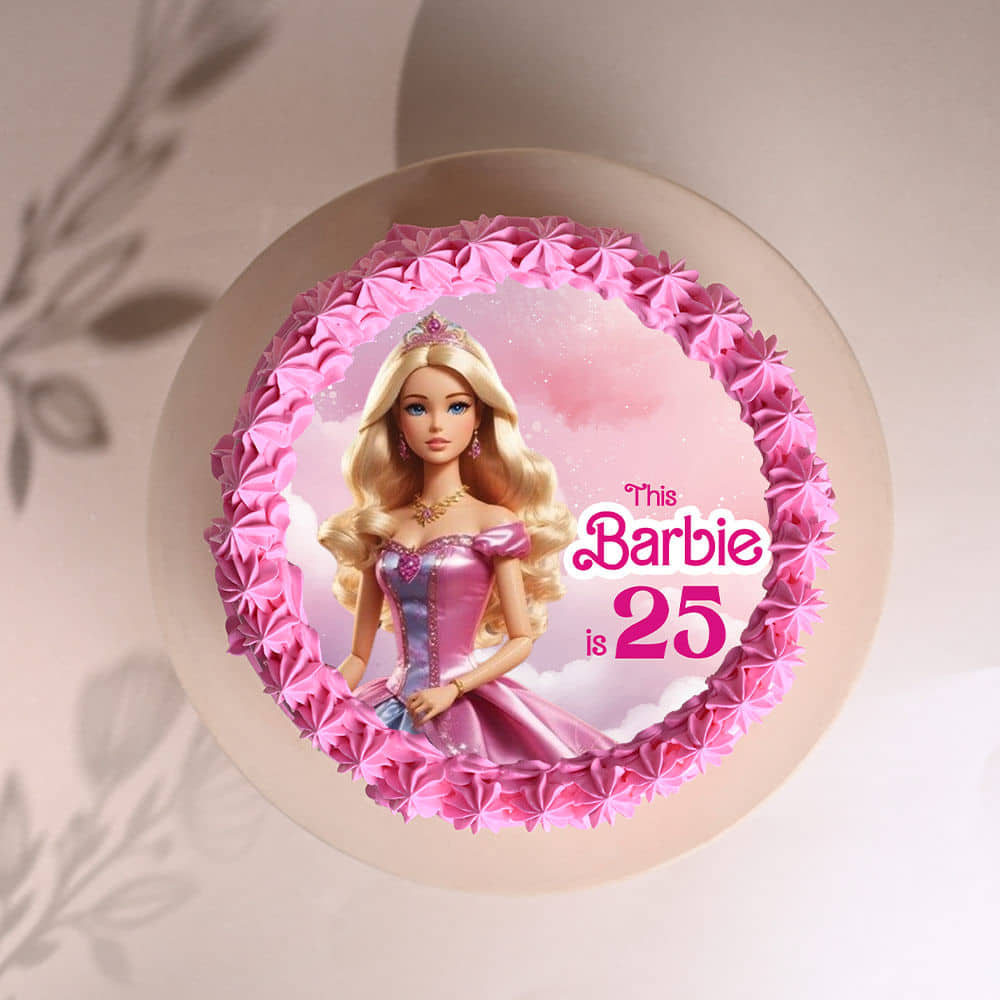 Top View of Barbie Dream Cake