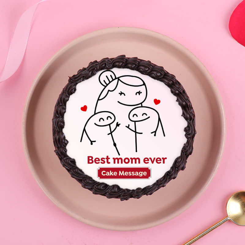 Top View of Best Mom Ever Bento Cake