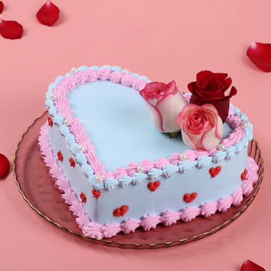 Blooming Hearts Valentine Cake