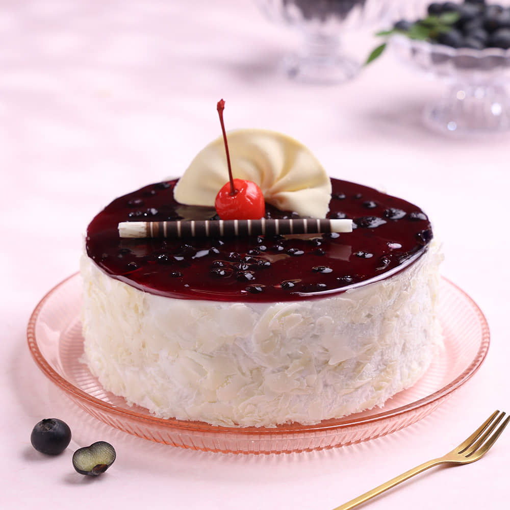 Side View of Blueberry Vanilla Cake
