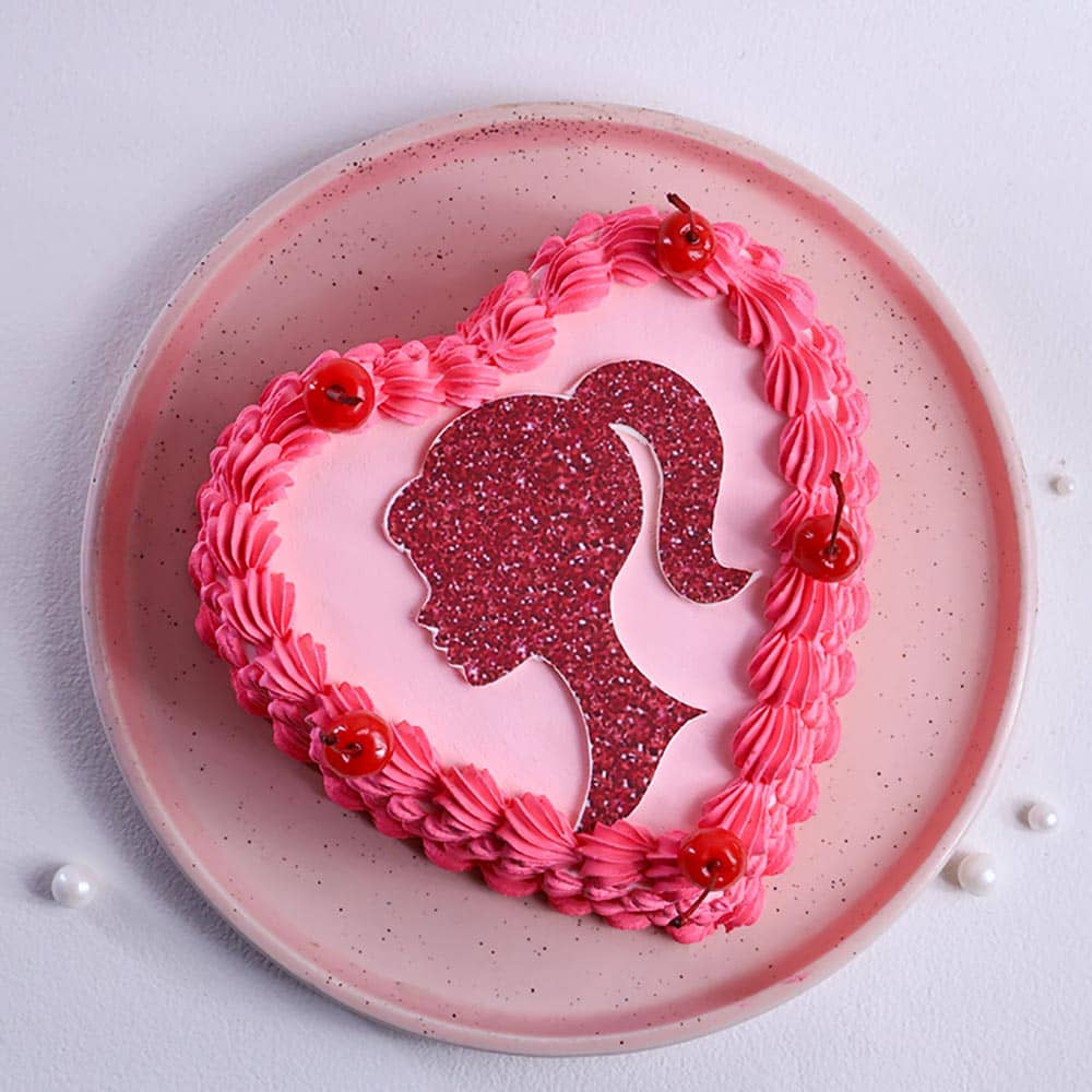 Top View of Blushing Beauty Barbie Cake
