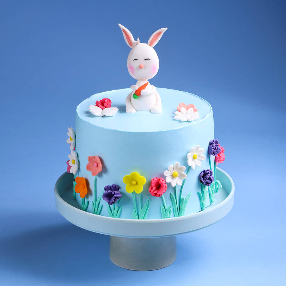 Bunny Floral Garden Delight Cake