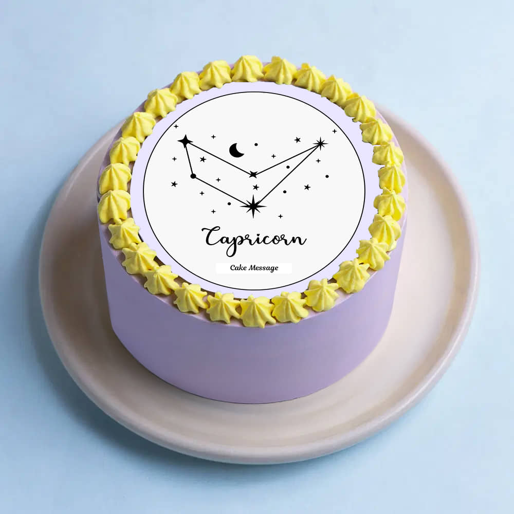 Top View of Capricorn Sun Sign Bento Cake