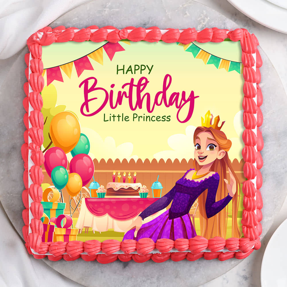 Front View of Princess Dream Birthday Cake