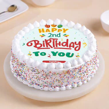 Cheerful Second Birthday Cake