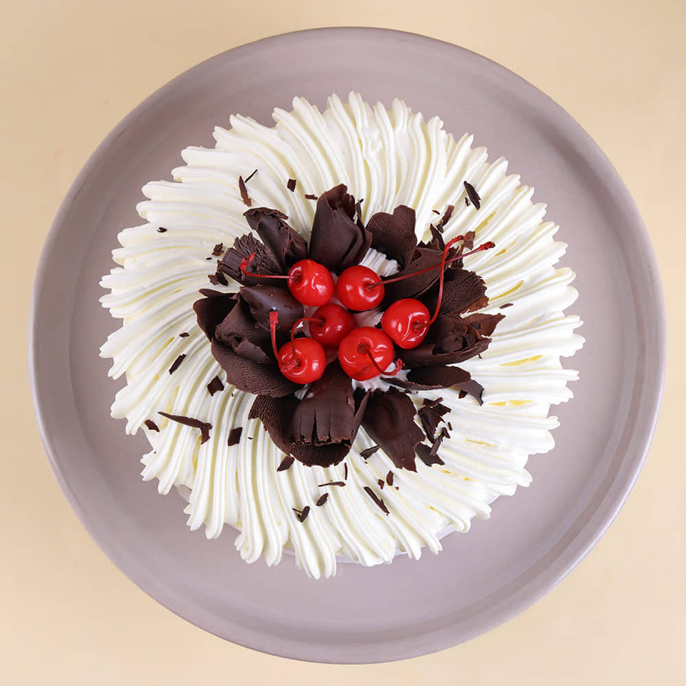 Top View of Cherry Kissed Black Forest Cake