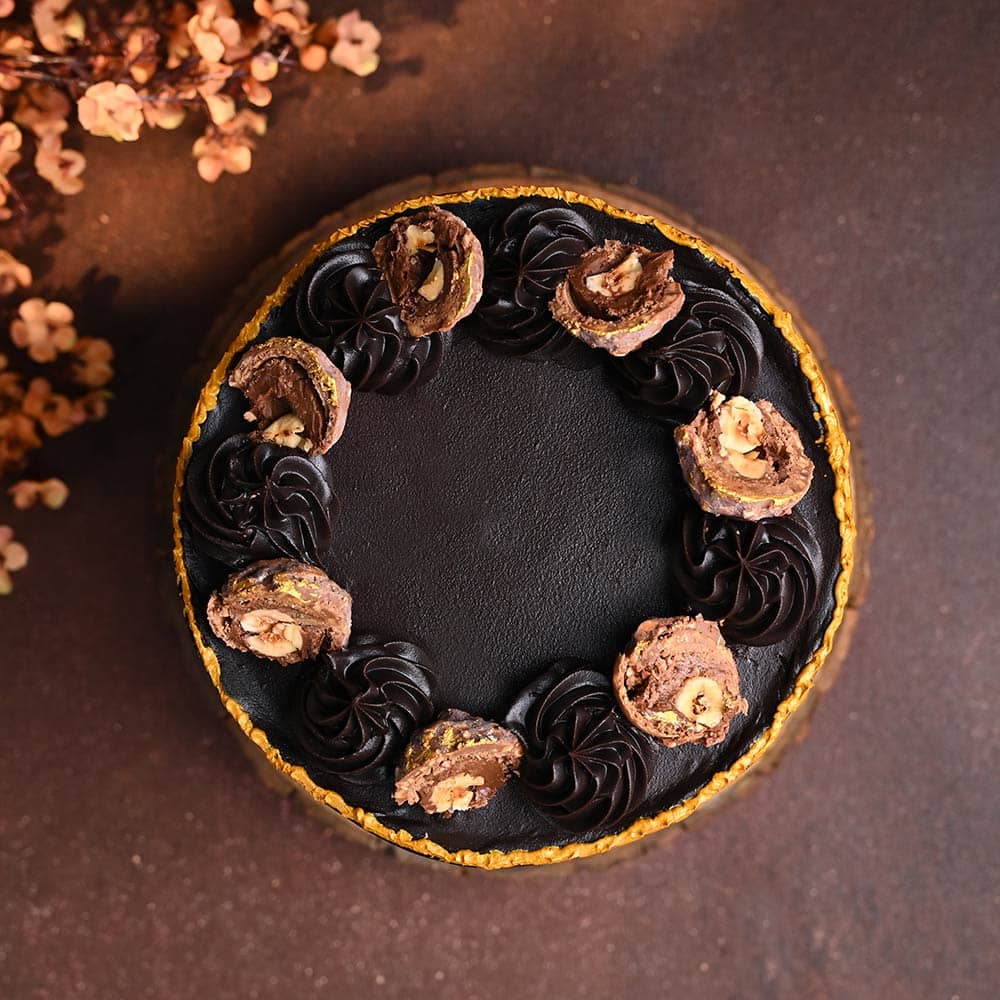 Top View: Choco Ferrero Rocher Cake