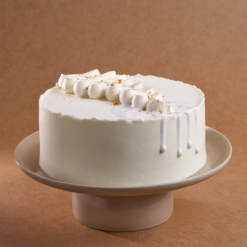 Front View of Classic Vanilla Minimalist Cake