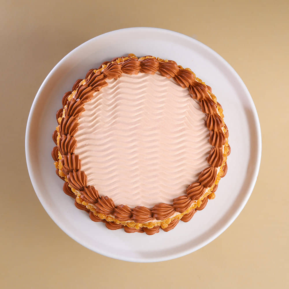 Top View: Crunchy Butterscotch Cream Cake