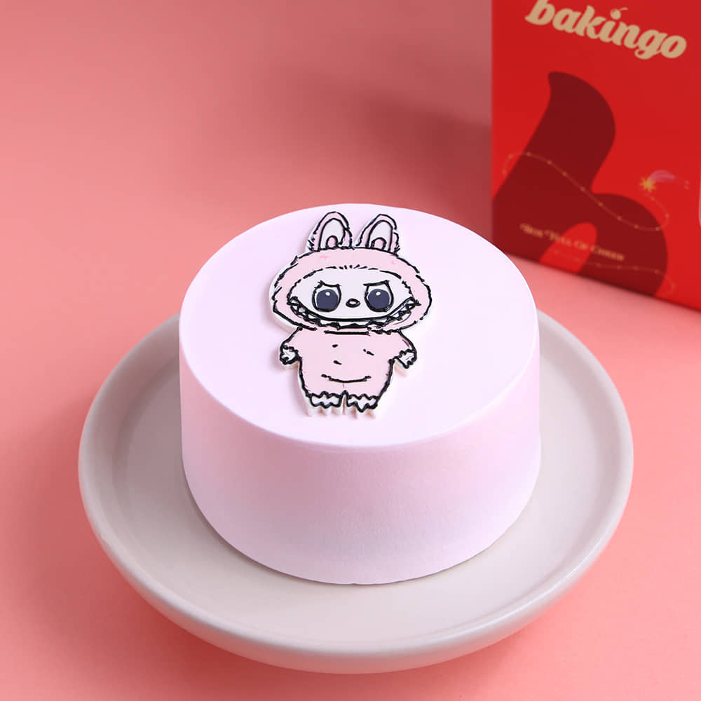 Side View of Cute Labubu Bento Cake