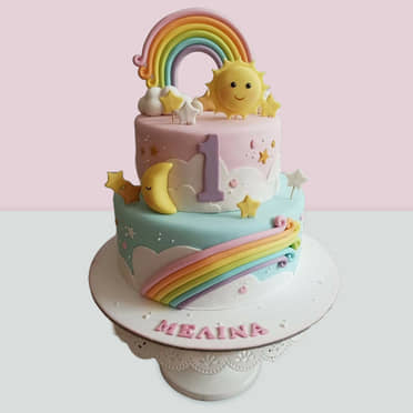 Order Cute Sunbeam N Rainbow Fondant Cake Online