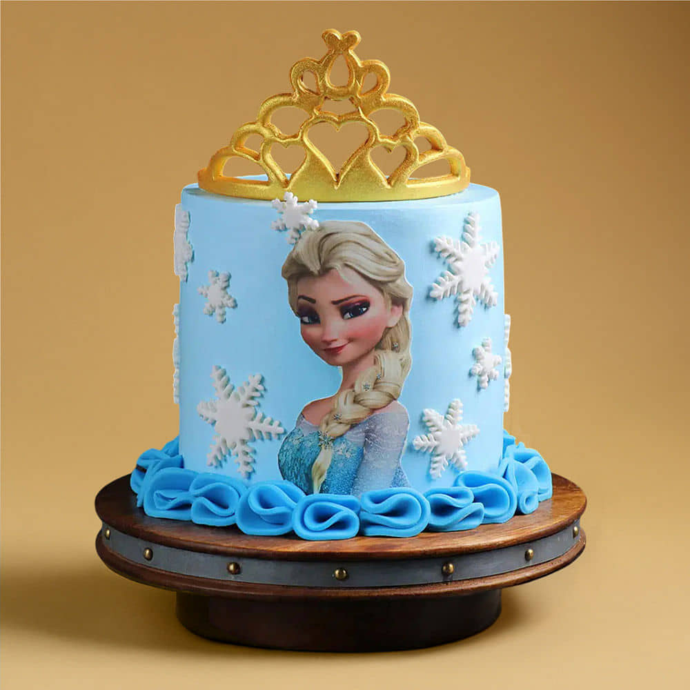 Side View of Frozen Princess Cream Cake