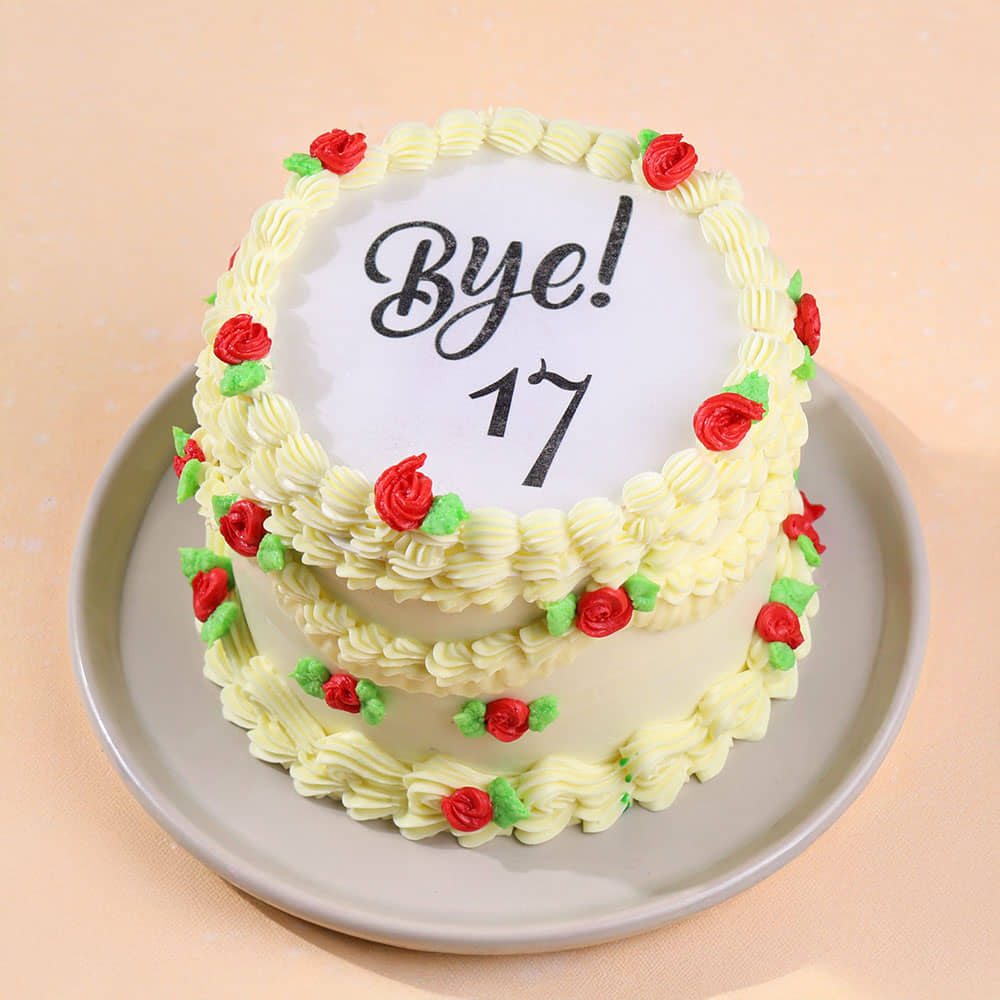 Top View of Goodbye Seventeen Fire Cake