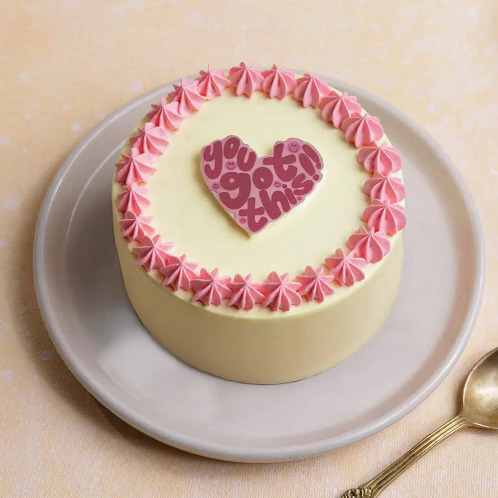 Front View of Heart Bento Cake