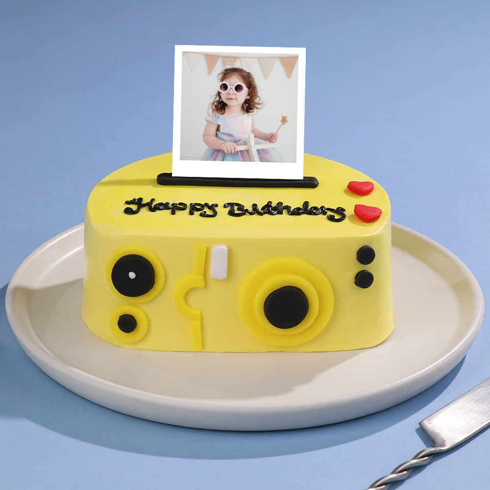 Side View of Happy Birthday Camera Cakes