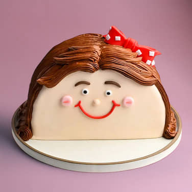 Happy Girl Fondant n Cream Half Cake