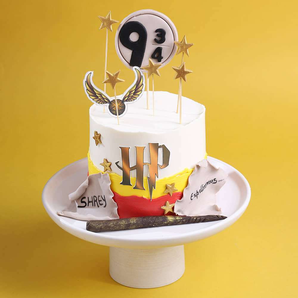 Harry Potter Themed Cake with HP Logo