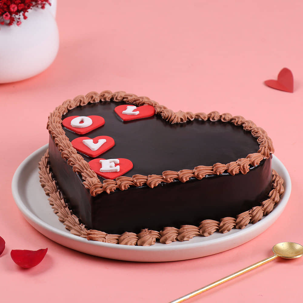 Front View of Love Whisper Chocolate Cake