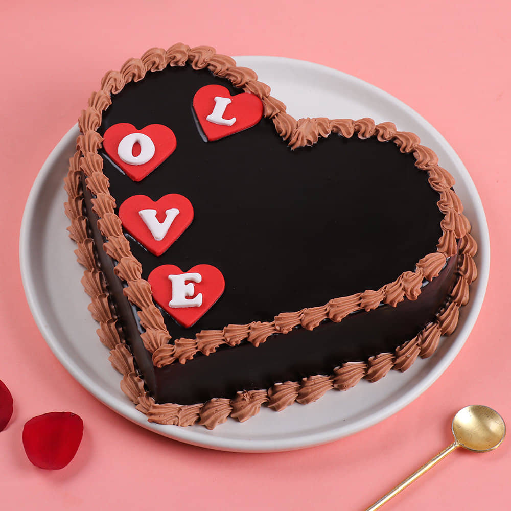 Top View of Love Whisper Chocolate Cake