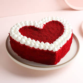 Heart Shaped Red Velvet Cake for Anniversary 
