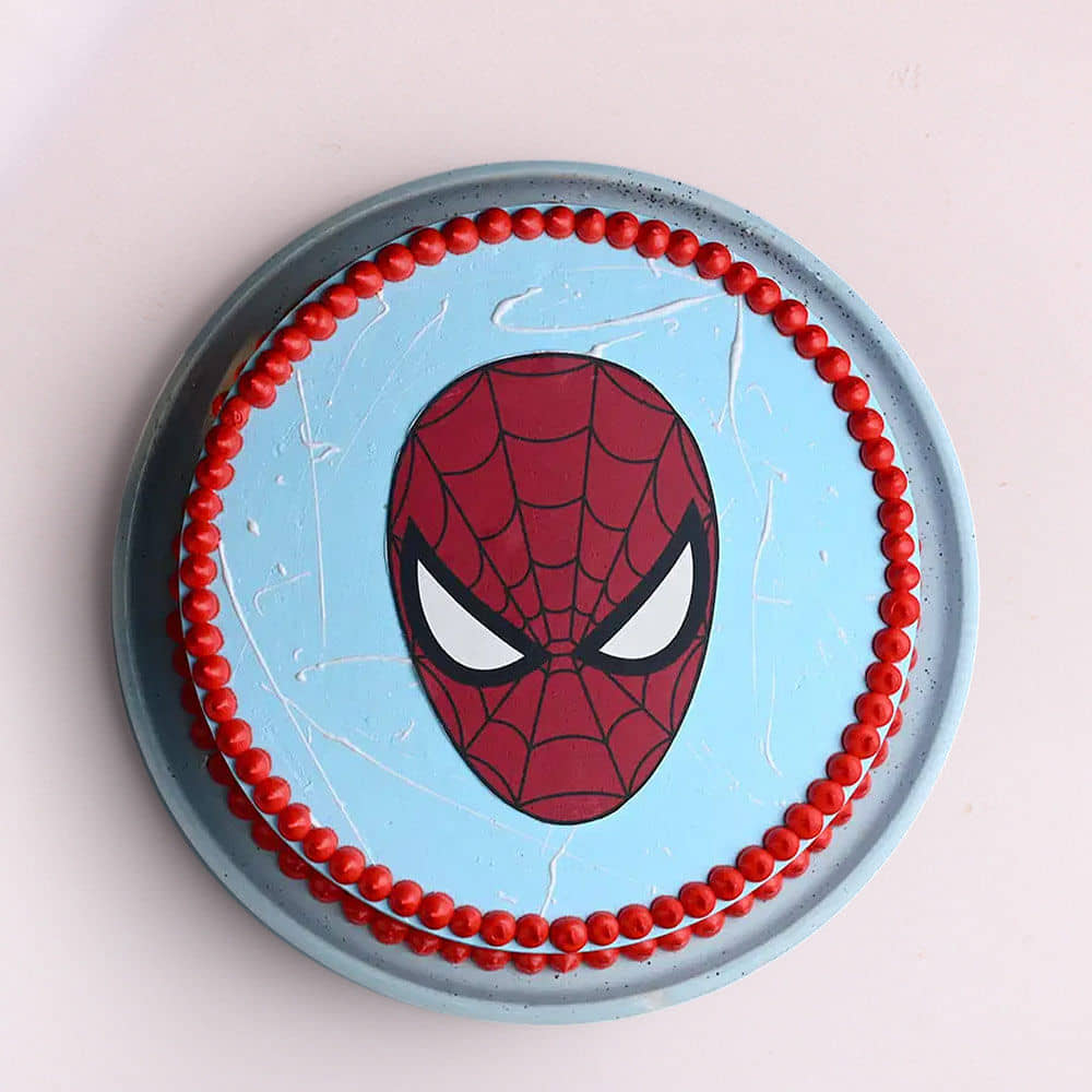Top View of Heroic Spiderman Cake