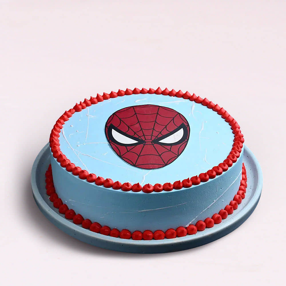 Front View of Heroic Spiderman Cake