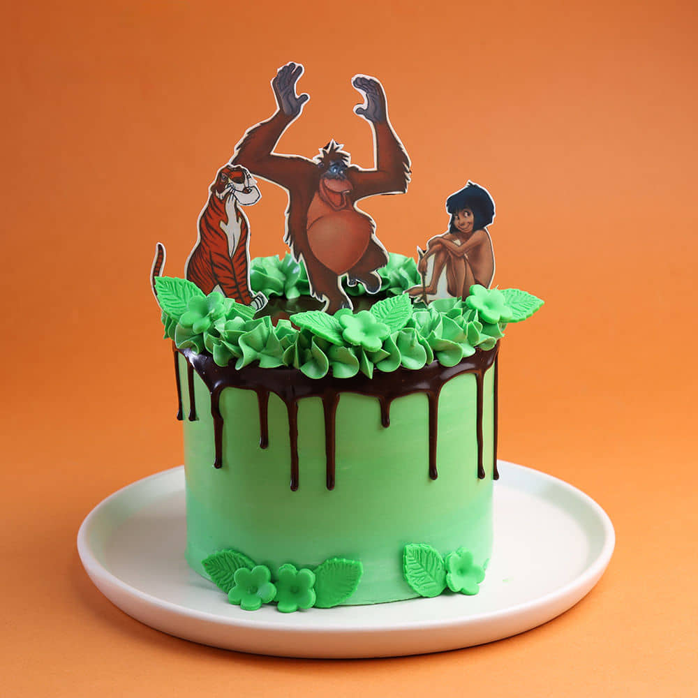 Front View of Jungle Book Fun Cake