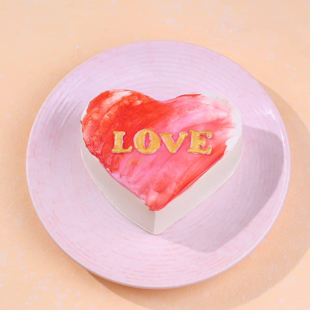 Top View of Love Heart Bento Cake