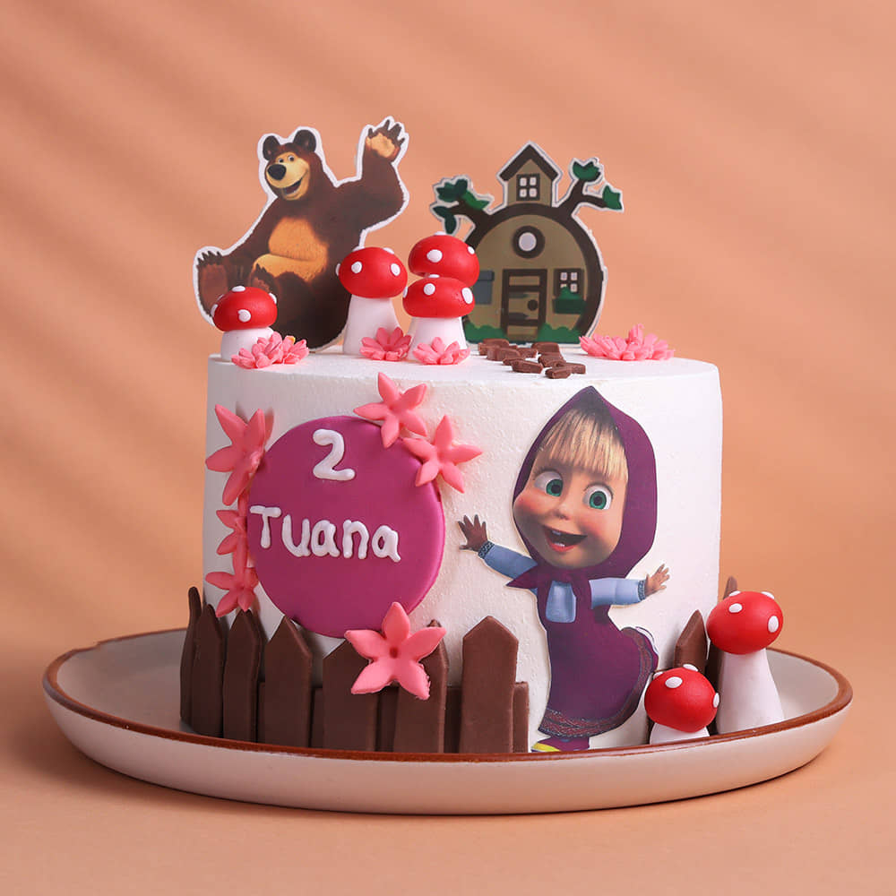 Masha and the Bear Themed Brthday Cake