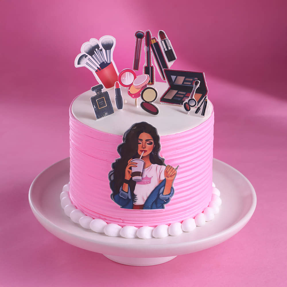Pink Beauty Theme Cake