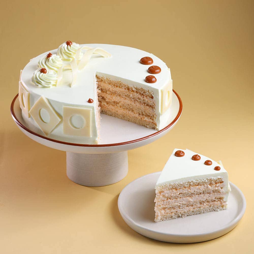 Sliced View of Delightful Butterscotch Birthday Cake