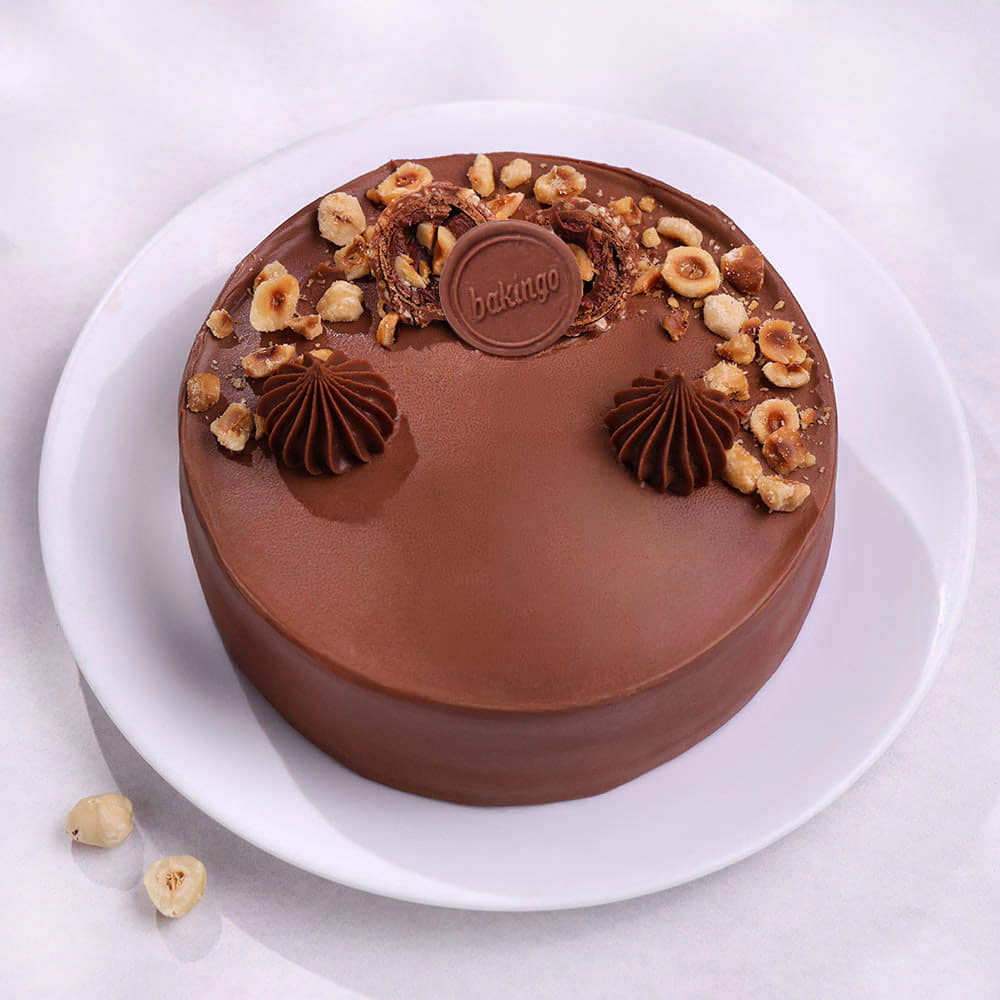 Top View of Ferrero Rocher Chocolate Cake