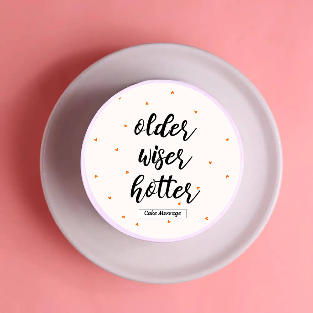 Top View of Older Wiser Hotter Bento Cake