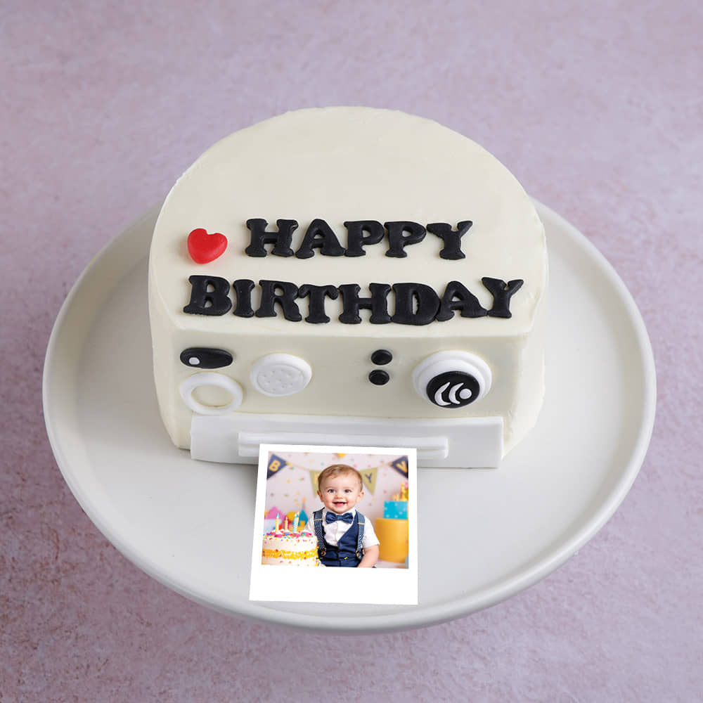 Top View of Picture Perfect Birthday Camera Cakes