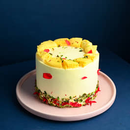 Rose Petals N Pistachio Rasmalai Cake