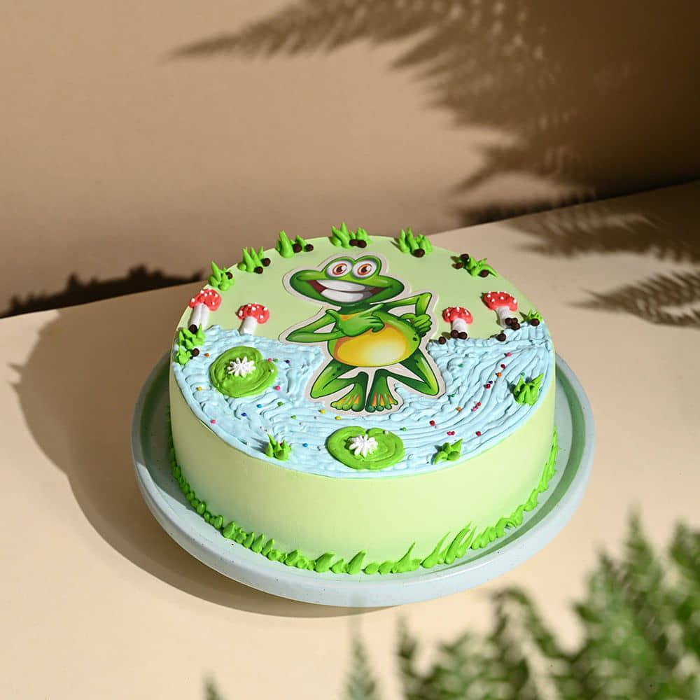 Playful Frog Paradise Cake