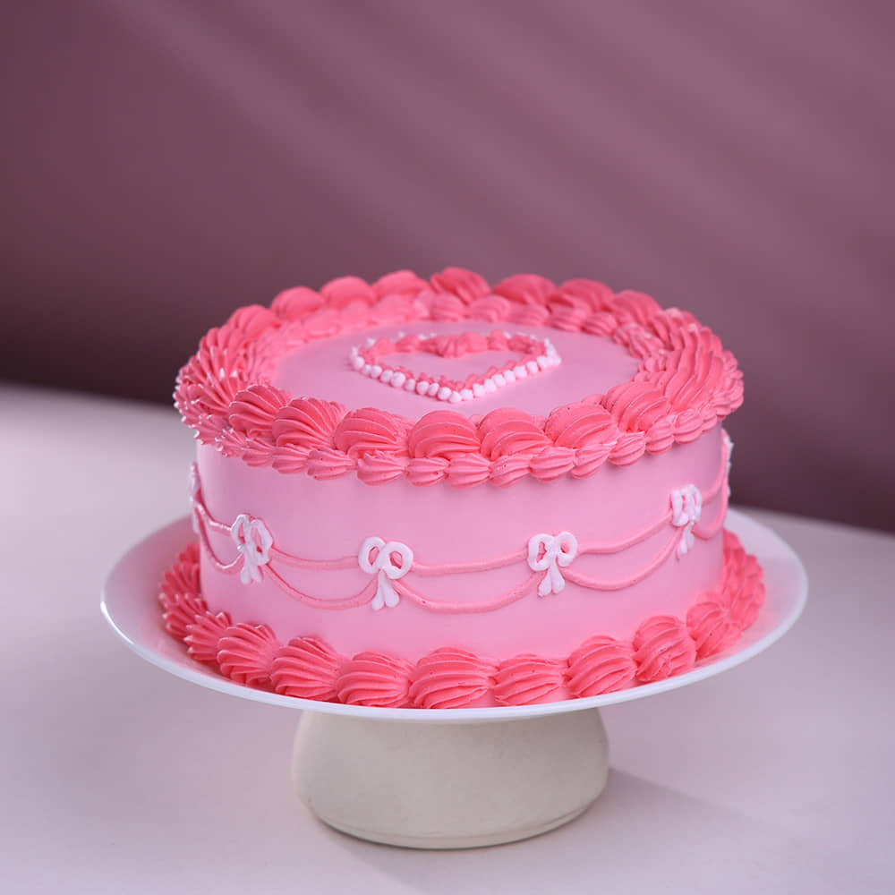 Side View of Pretty Pink Barbie Theme Cake