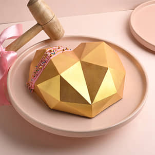 Romantic Heart Shaped Pinata Cake 