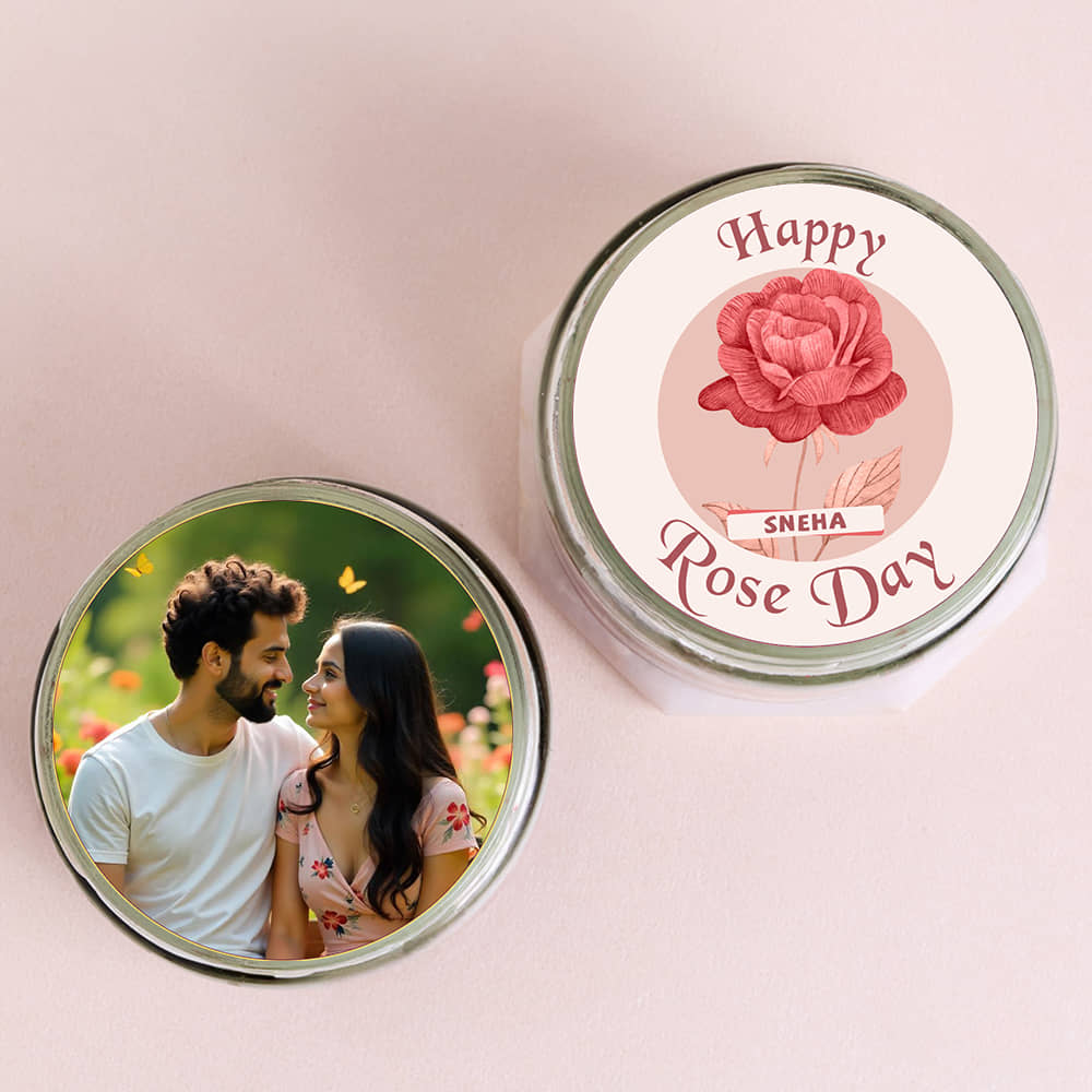 Top View of Rose Day Love With Red Velvet Jar