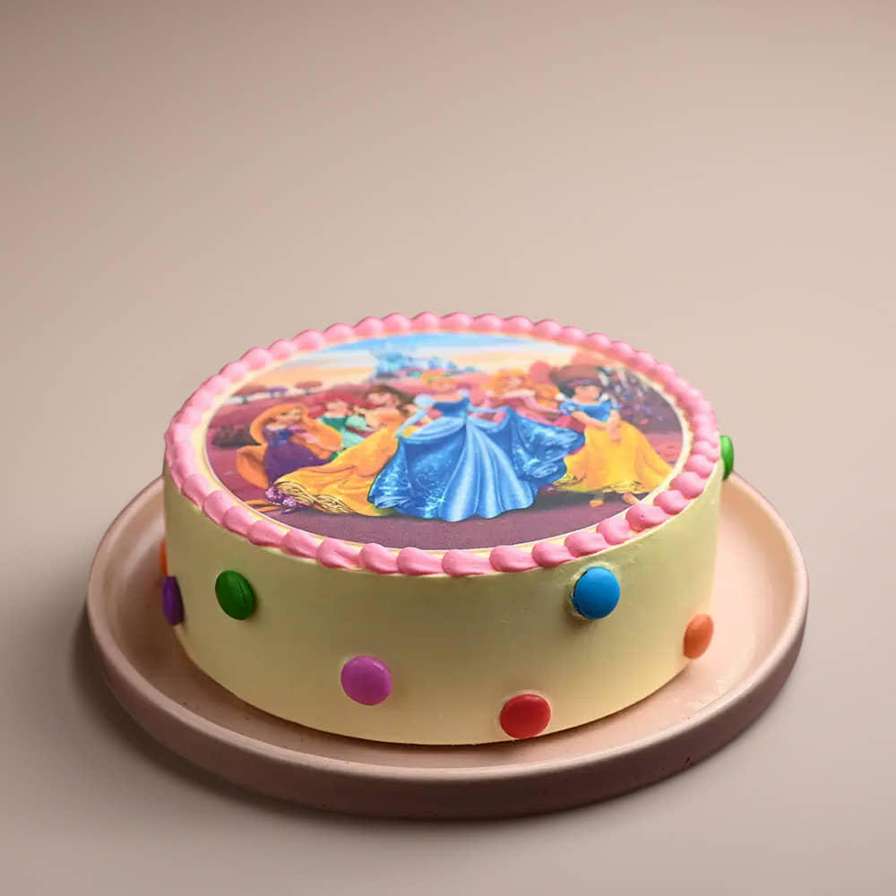 Side View of Royal Princesses Theme Cake