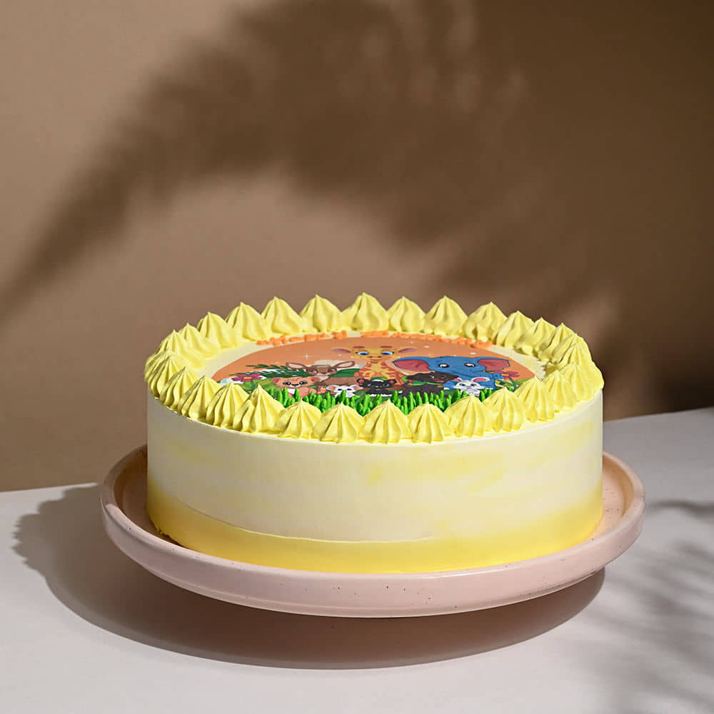 Front View of Jungle Joy Birthday Cake