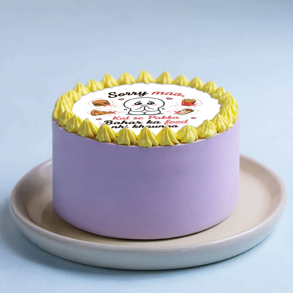 Side View of Sorry Maa No More Junk Food Bento Cake