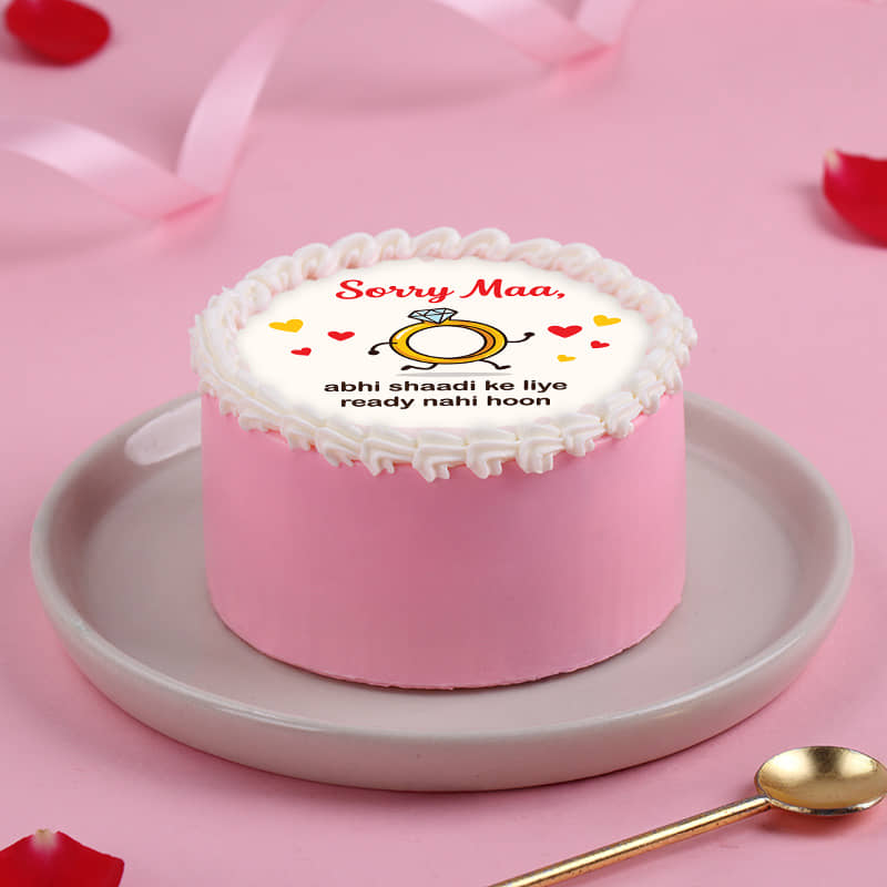 Side View of Sorry Maa No Shaadi Bento Cake