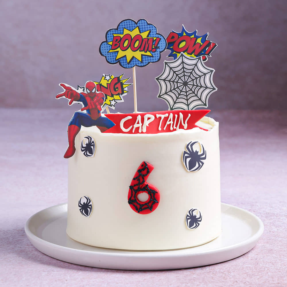 Front View of Spidey Senses Theme Cake