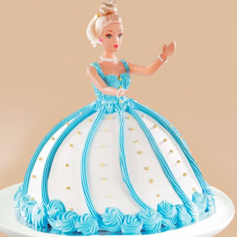 Side View of Dreamy Barbie Cake