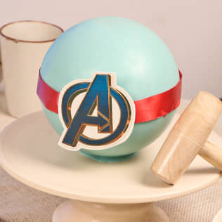 Avenger Pineapple Pinata Cake with Hammer