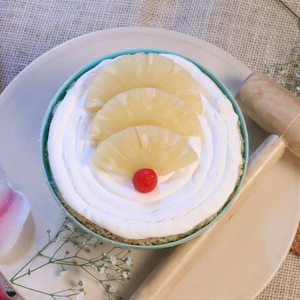 Top View of Opened Avenger Pineapple Pinata Cake