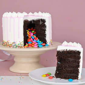 Chocolate Gems Pinata Cake